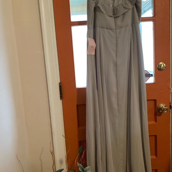 Anthropology BHLDN soft grey elegant  Chiffon dress NWT S 16 - Picture 3 of 16